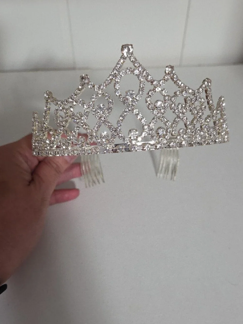 Crystal Tiara Headband - Silver Rhinestone Crown